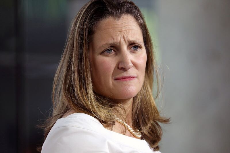 加拿大外交部长方慧兰(Chrystia Freeland)。（路透社）