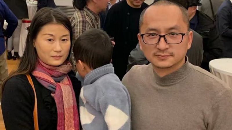 Dissident poet Wang Zang, right, and his wife Wang Li are seen in an undated photo. (Wang Li via X)