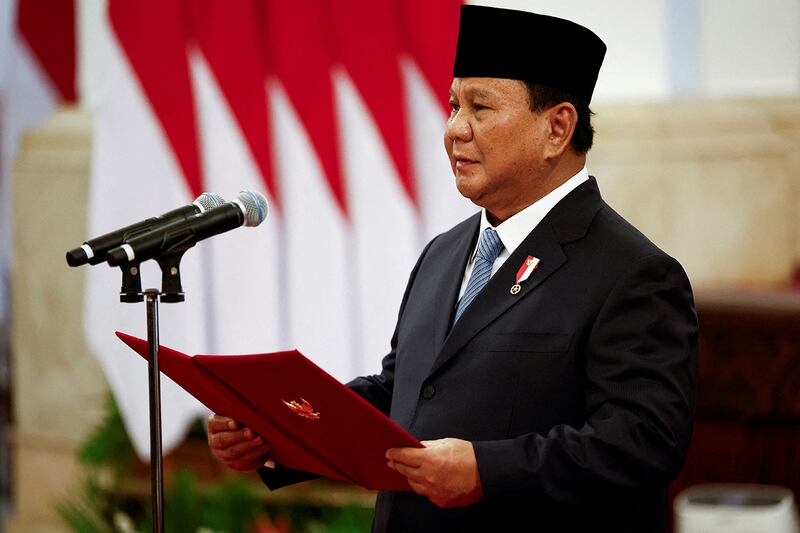 现任印尼总统，普拉博沃（Prabowo Subianto）