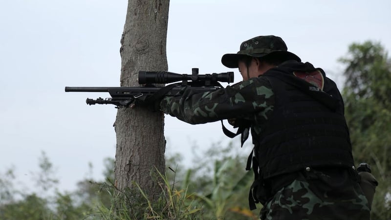 A member of the People's Defense Force in Kayah state's Loikaw township. Credit: Loikaw PDF