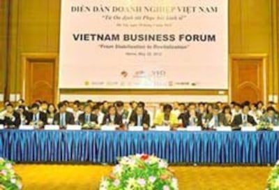 Diễn đàn doanh nghiệp Việt Nam tại Hà Nội hôm 29/5/2012. Courtesy of news.gov.vn