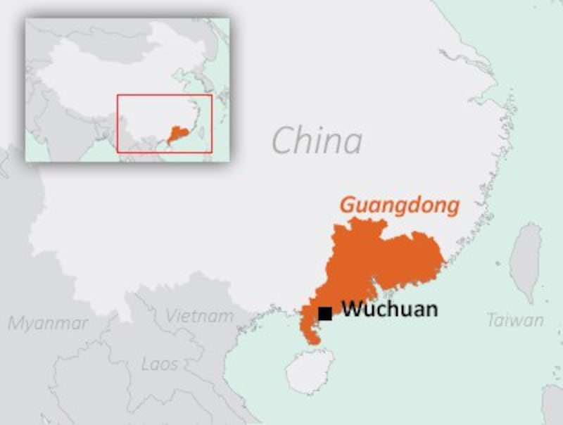 In Wuchuan city, the government has banned a total of 56 'youth groups.'