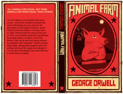 Cuốn Animal Farm của George Orwell, bản tiếng Anh. Courtesy paulthurlby/illustration.