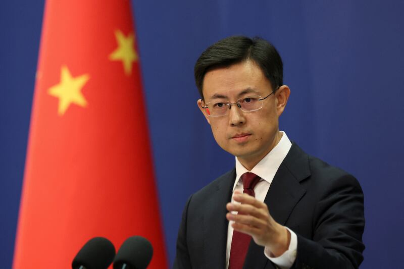 Chinese Foreign Ministry spokesperson Guo Jiakun takes a question from a journalist at a press conference in Beijing, China, Jan. 7, 2025.