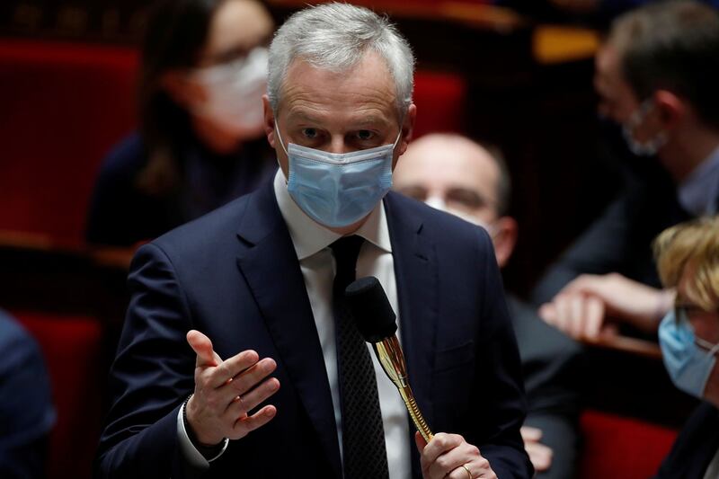 法国财经部长勒梅尔 (Bruno Le Maire) 曾明确表示，法国政府将不会在境内全面禁止华为，但是，法方将对自身的战略和国家安全等敏感领域加以保护。（路透社资料图片）