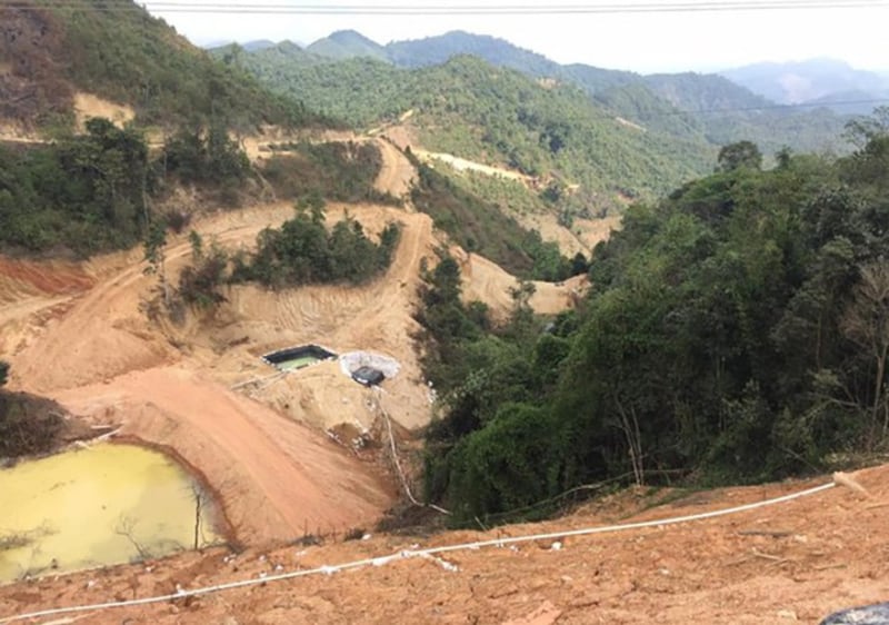 Part of the rare earth mining operation in Xam Neua district, Houaphanh province, Laos, is seen on March 5, 2024. (Citizen journalist)