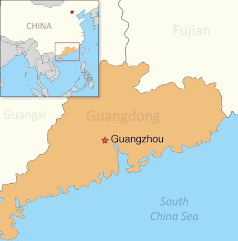 Map of Guangzhou, Guangdong