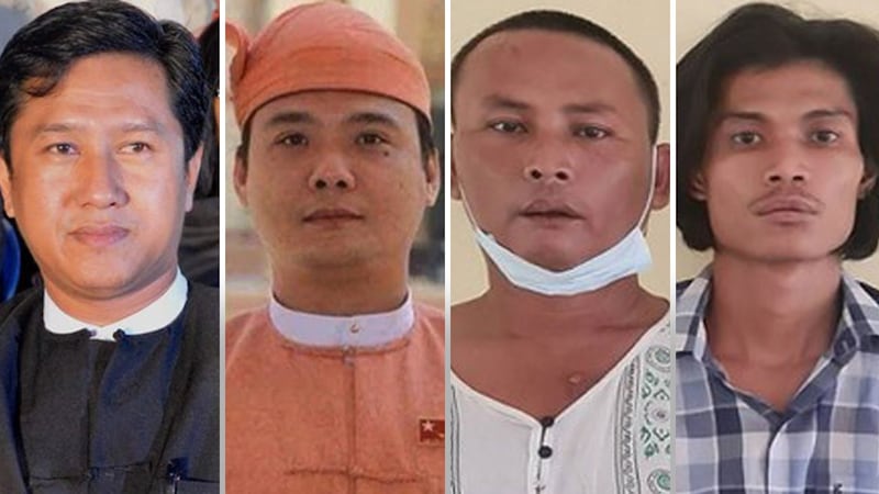 From left: 88 Generation student leader Jimmy, National League for Democracy MP Phyo Zayyar Thaw, Hla Myo Aung and Aung Thura Zaw have been executed by the Myanmar junta. Credit: Citizen journalist