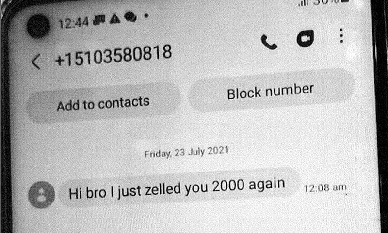 A screenshot of mobile phone texts between Ye Hein Zaw and Phyo Hein Htut regarding advance payments through a money transfer app for the alleged plot to attack Myanmar's UN ambassador. Credit: U.S. Attorney's Office, Southern District of New York