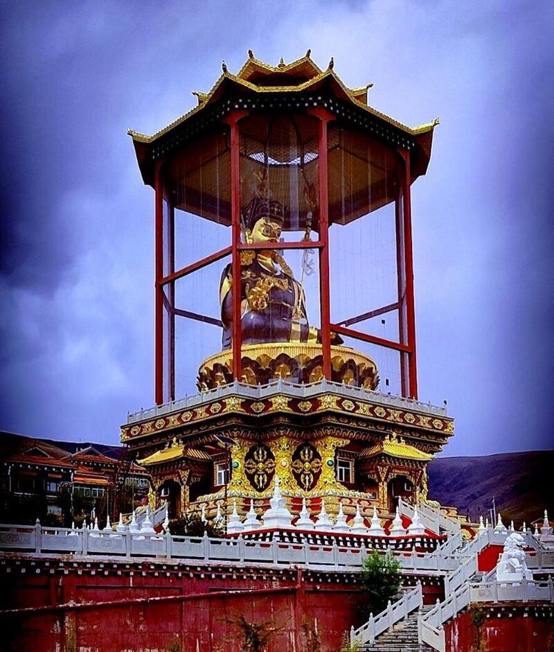 File photo of Padmasambhava statue in Drago county in Tibet. Photo: RFA