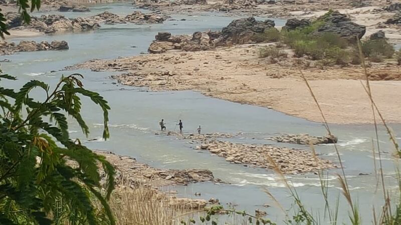 This May 11, 2020 photo shows the Mekong River just below the proposed Sanakham dam site.