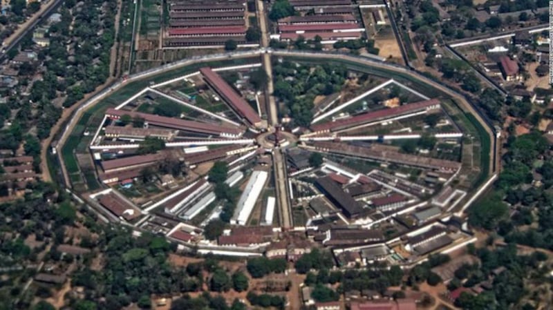 An aerial view of Insein Prison in Yangon, in a file photo. RFA