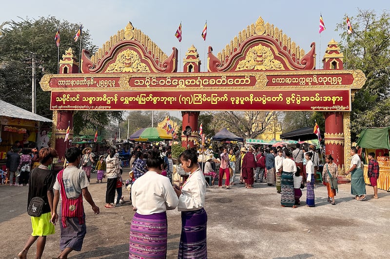 The annual Shwe Saryan Pagoda harvest festival in Shwe Saryan village, Patheingyi township, Mandalay region, Myanmar, March 11, 2025.