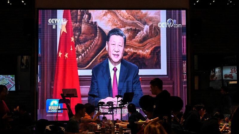 中国国家主席习近平发表2022新年贺词。（法新社）