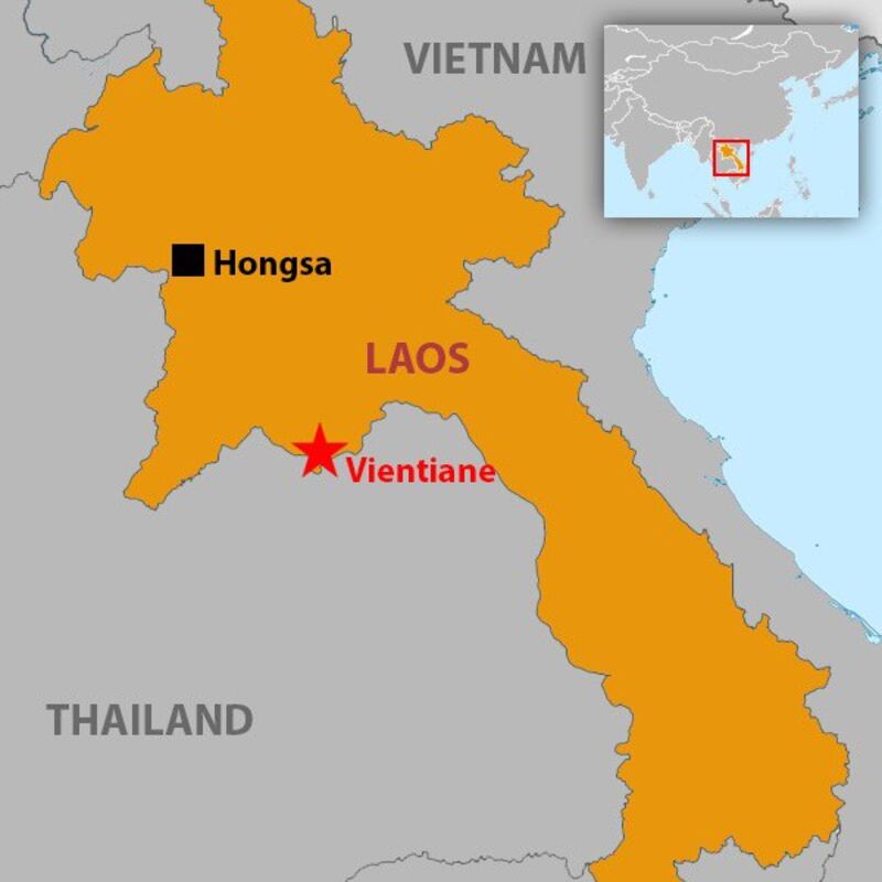 Map of Hongsa in northern Laos