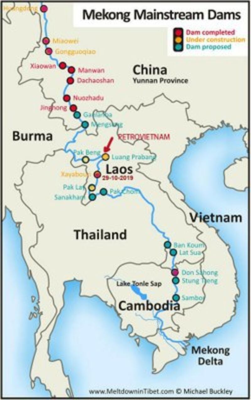 Luang Prabang sẽ là con đập dòng chính thứ 5 trên sông Mekong lớn nhất của Lào.