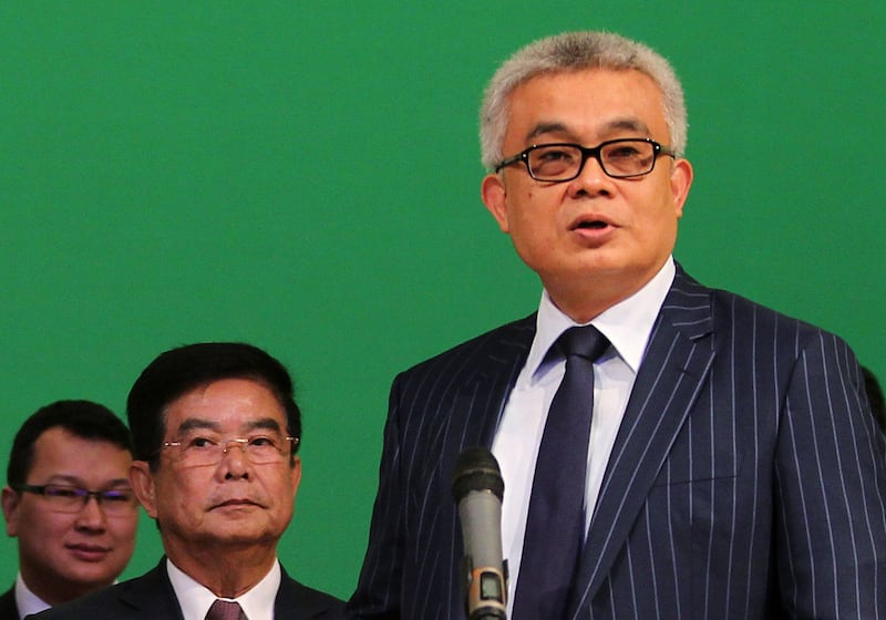 Cambodia's Minister of Economy and Finance Aun Pornmoniroth speaks after a signing ceremony in Phnom Penh, Cambodia, Aug. 23, 2017. Credit: Reuters