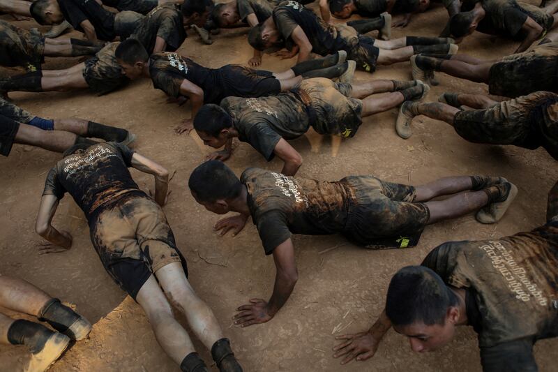 New recruits of Bamar People's Liberation Army (BPLA) participate in a training session at a camp in a territory belonging to political organization the Karen National Liberation Army (KNLA), in Karen State, Myanmar, March 6, 2024.