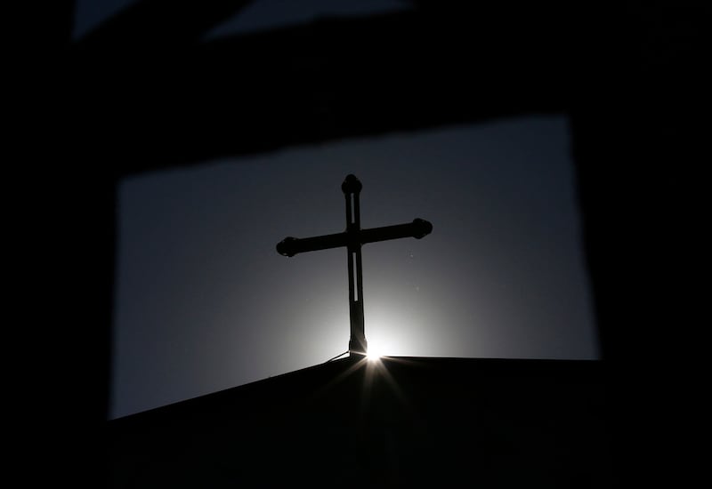 A cross on an underground church in China, Nov. 10, 2013.