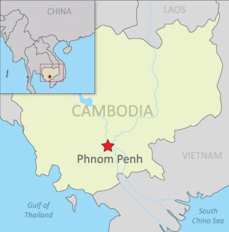 A map of Phnom Penh in Cambodia. Credit: RFA. 