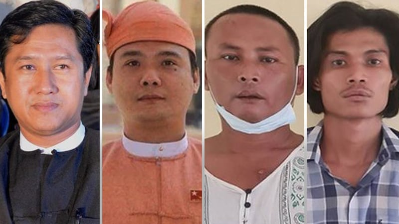 From left: Activists Ko Jimmy, Phyo Zeya Thaw, Hla Myo Aung and Aung Thura Zaw were executed by the Myanmar junta in late July. Credit: RFA