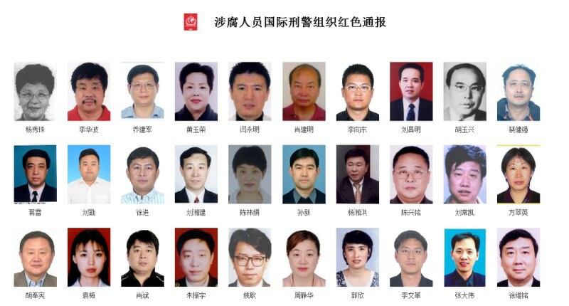 2015年中国首度发布百人红色通缉令（网页截图）