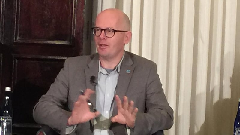 Martyn Williams discusses his report released by HRNK at the National Press Club in Washington, December 18, 2019.