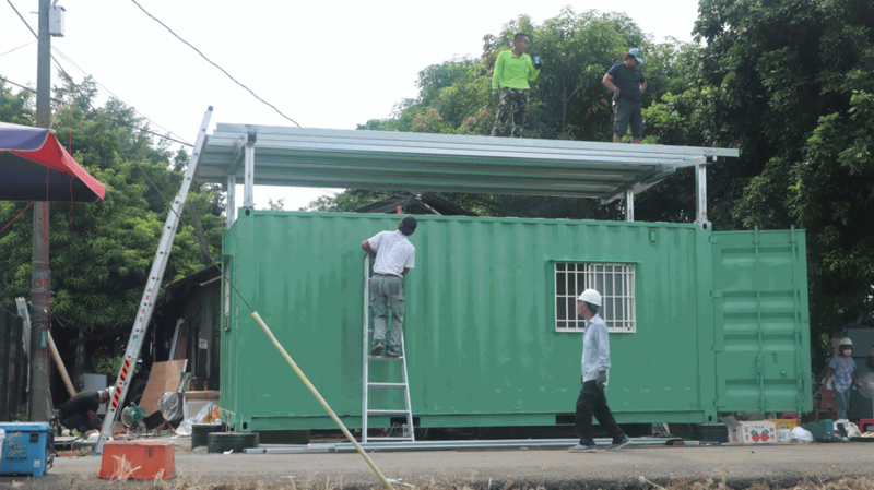 Container được làm thành phòng ở cho hai con chị Nguyễn Thị Xuân Mai