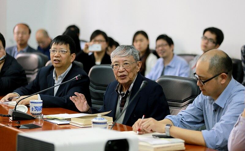 2014年5月9日，在华东师范大学开讲“伦理学研讨班”的李泽厚。（华东师范大学网站）