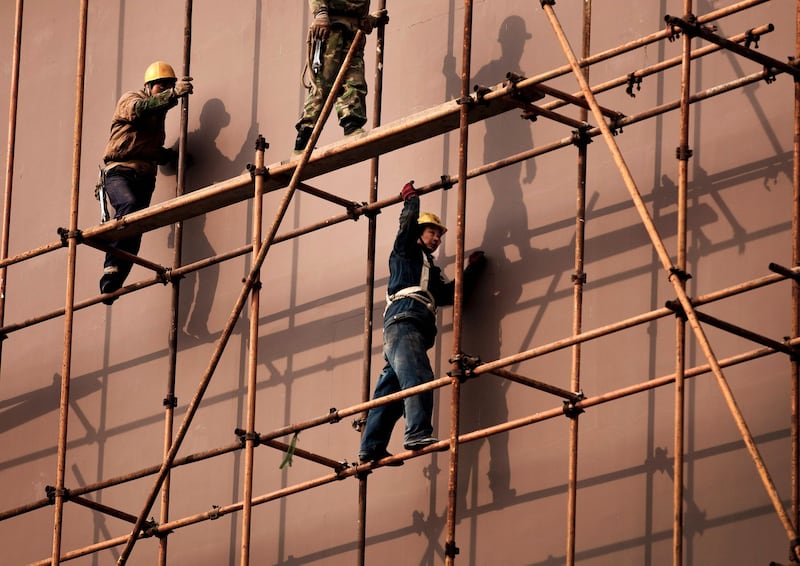 中国一个建筑工地。（美联社）