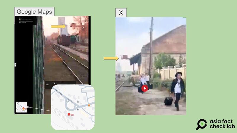 网传图片与Google Map实景图对比，可知网传视频拍摄所在地为乌克兰乌曼市，犹太教哈西迪教派朝圣地。（谷歌地图、网传视频截图）