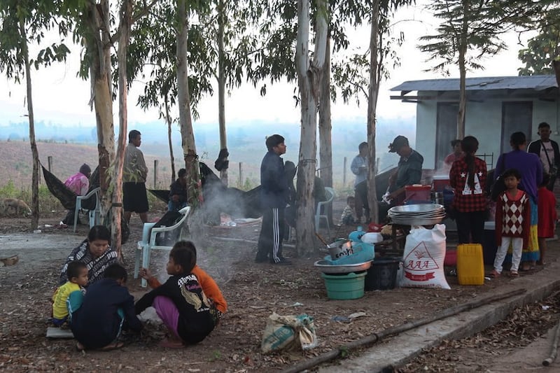 Refugees shelter in Kayin state's Lay Kay Kaw area, Dec. 16, 2021. MPA