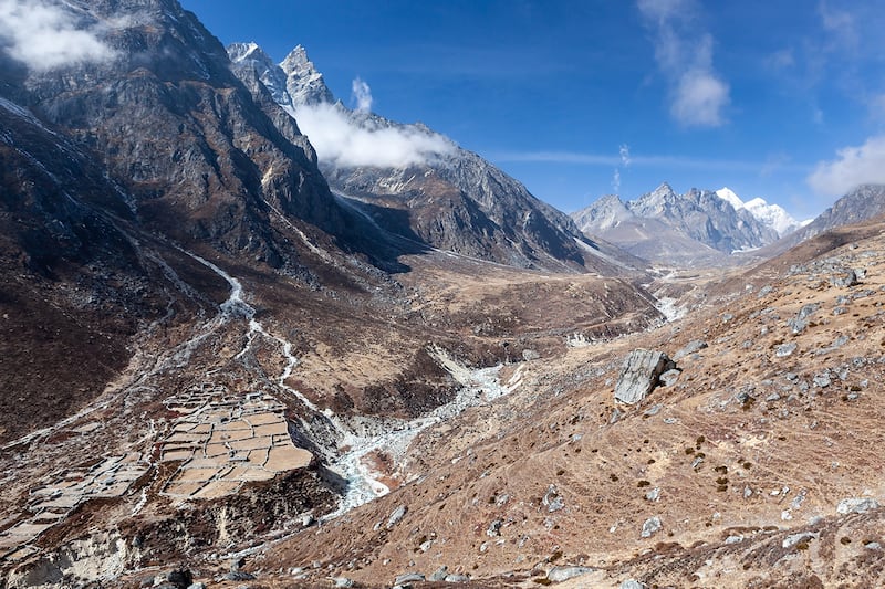 The area in the direction of the Nangpa la pass is seen from the Nepal side of the border in this undated photo.