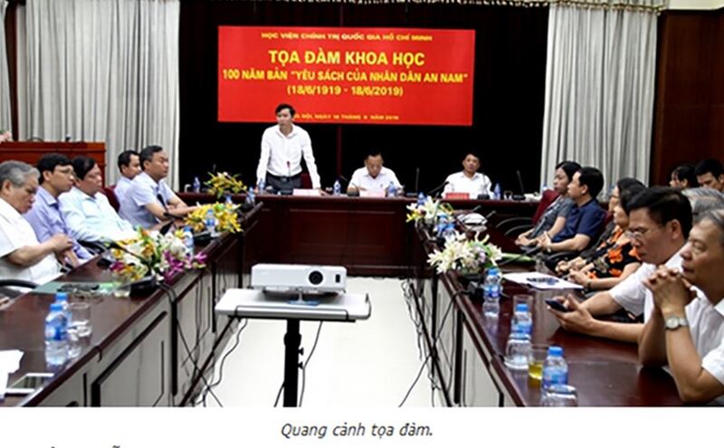 Tọa đàm khoa học, với chủ đề 100 năm bản “Yêu sách của nhân dân An Nam”, tổ chức vào ngày 18/06/2019.