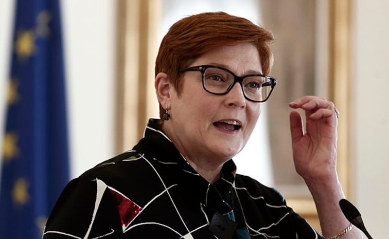 澳大利亚外交部长佩恩（Marise Payne）在推特发文，指事件是压制香港的言论自由及媒体，呼吁当局维护新闻自由，以及维护香港人的权利和自由。（美联社图片）