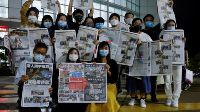 香港《苹果日报》停刊是一个时代的终结。(路透)