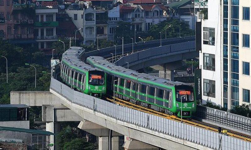 Một góc đường sắt trên cao Cát Linh - Hà Đông.