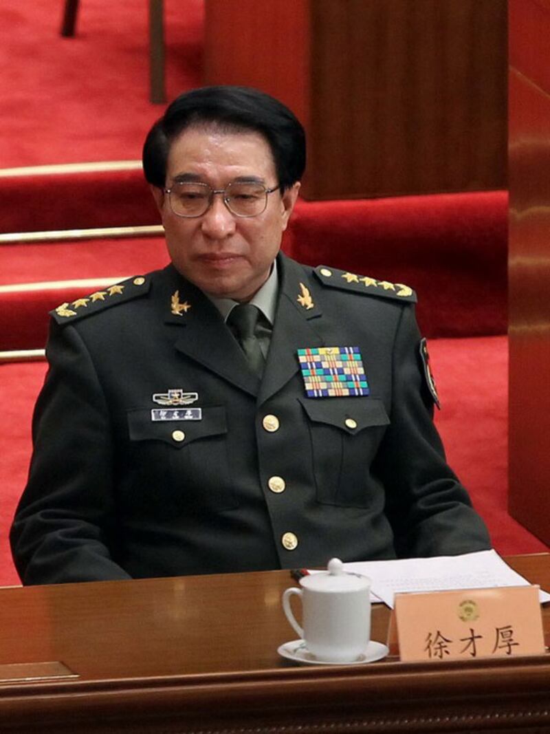 因貪腐案受調查的中共中央軍委前副主席徐才厚，因末期膀胱癌病逝。(Imaginechina資料圖片)