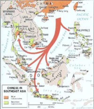 Sự di dân của người Trung Hoa vào vùng Đông Nam Á đã có từ thời cổ xưa (Routes of Human Mobility)