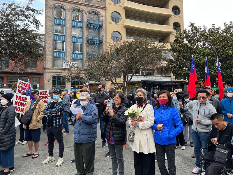 旧金山各界人士举行六四三十三周年纪念集会。（孙诚拍摄，独家首发）