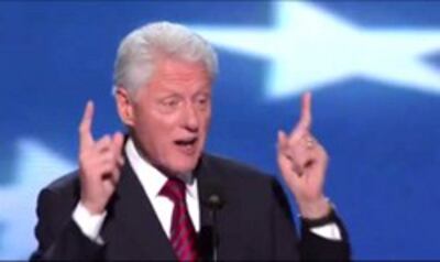 Cựu Tổng thống Bill Clinton trên diễn đàn đại hội đảng Dân Chủ- Screen capture 