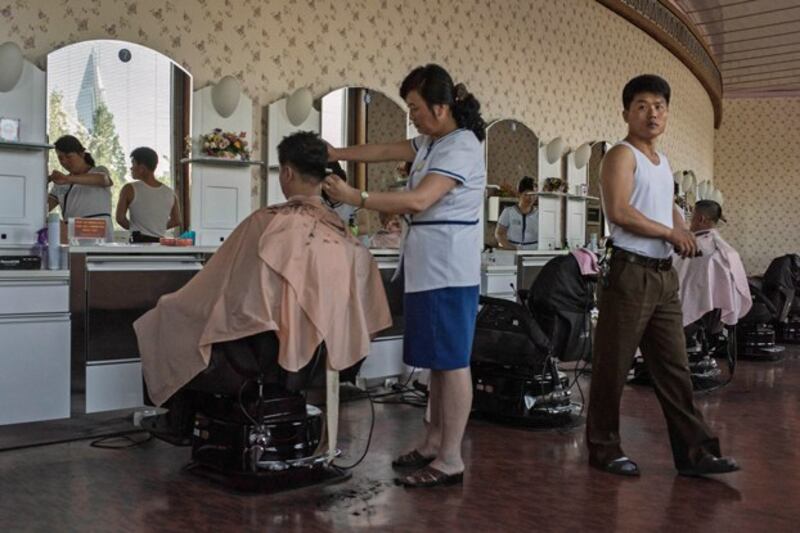 A public salon in Pyongyang, North Korea, in 2017. Credit: Ed Jones/AFP