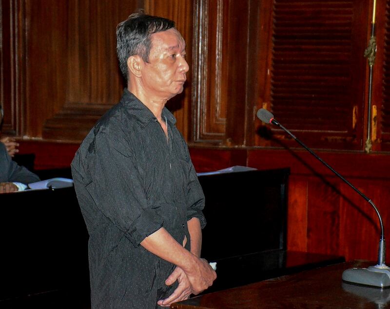 Independent journalists Nguyen Tuong Thuy is shown on trial in Ho Chi Minh City, Jan. 5, 2021.