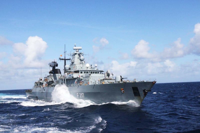 File photo of the frigate Bayern which is on a six-month deployment to the Indo-Pacific, the first by a German warship in nearly 20 years. Credit: German Navy.