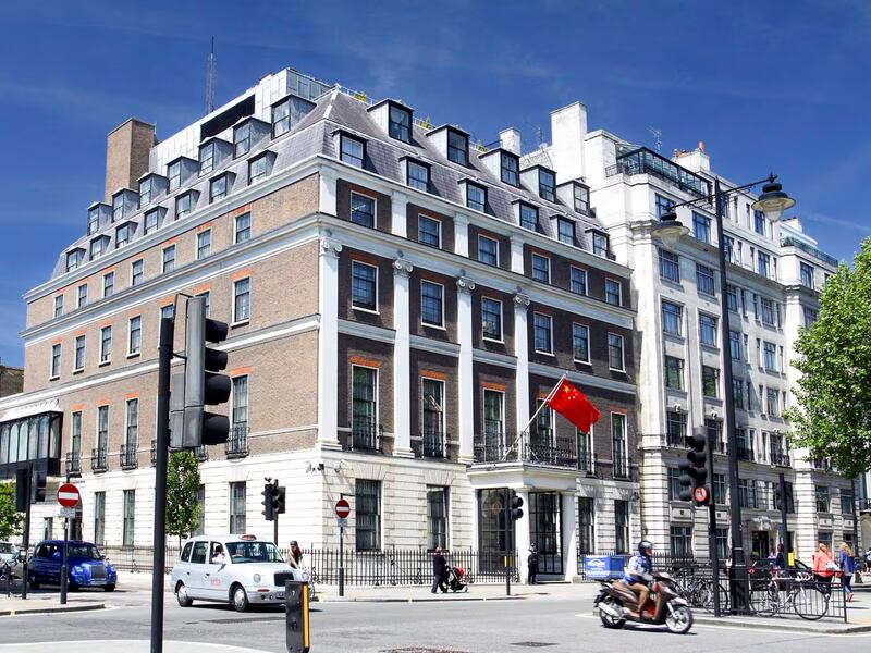 The Chinese Embassy in Portland Place, Westminster, England, June 5, 2013.