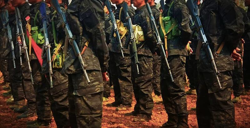 Members of the Madaya township's People's Defense Force are seen in this undated photo. Credit: Madaya PDF