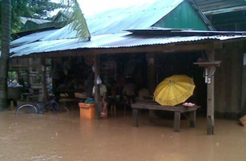 Flooding in Ratanakiri province, Aug. 4, 2014. Credit: RFA