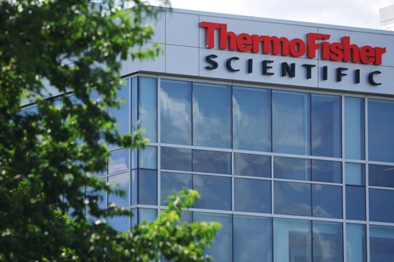 A view of Thermo Fisher Scientific Inc.'s headquarters in Waltham, Massachusetts, Aug. 2, 2023. (Brian Snyder/Reuters)