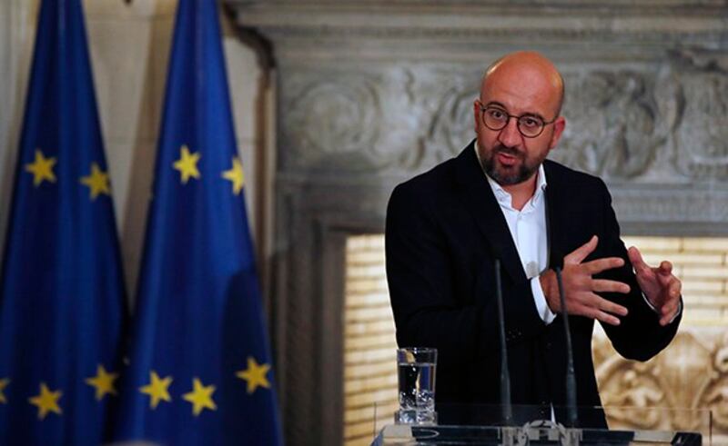 欧洲理事会主席米歇尔(Charles Michel)说，美国总统拜登在会上表现出他是一位有同情心、有亲切感的领导人。（美联社）