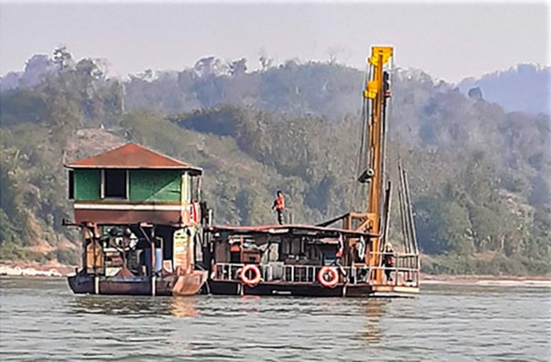 Work has begun at the Pak Lay Dam site on the Mekong River in Laos, seen in this undated photo. Credit: Citizen journalist